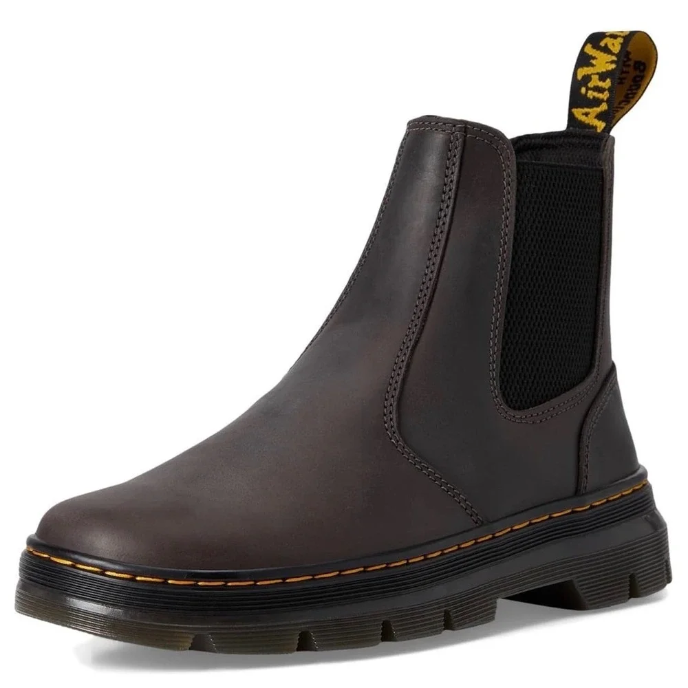 Dr. Martens Embury Gunmetal Leather Chelsea Boots Mens 10 Wyoming 26964020 New